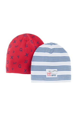 2 bonnets - Rouge et blanc