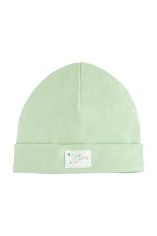 2 bonnets - Vert clair et beige clair