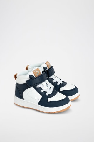 Baskets montantes - Blanc et bleu marine