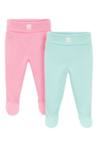 2 pantalons - Rose et vert d'eau