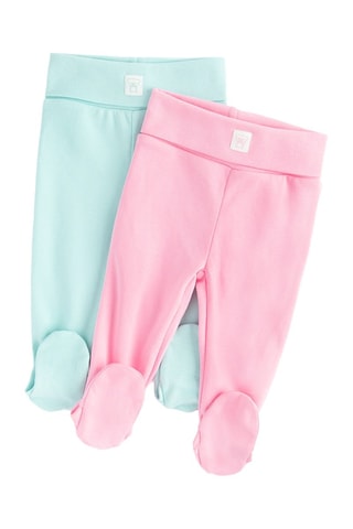 2 pantalons - Rose et vert d'eau