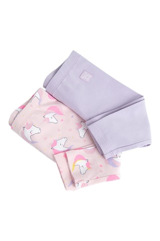 2 leggings - Violet et rose clair
