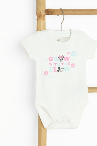4 bodys Minnie Disney - Ecru et rose