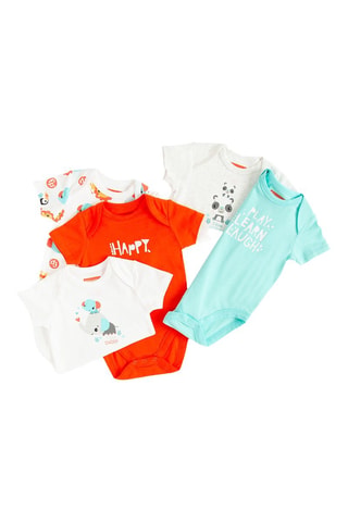 5 bodys - Blanc et orange