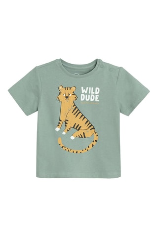 T-shirt - Vert sauge et orange