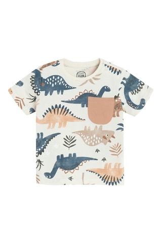 T-shirt - Beige et bleu marine