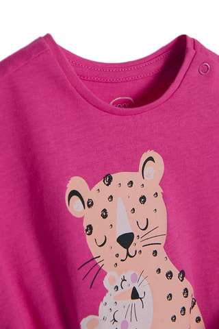 T-shirt noué Fuchsia
