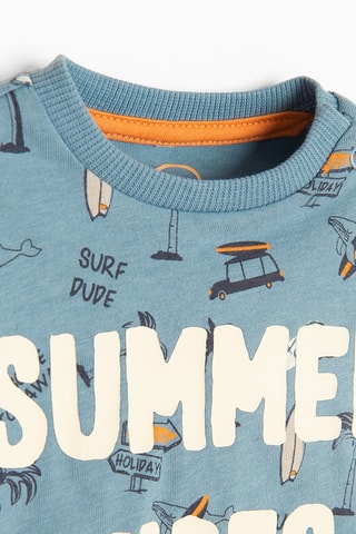 T-shirt et short - Bleu et beige