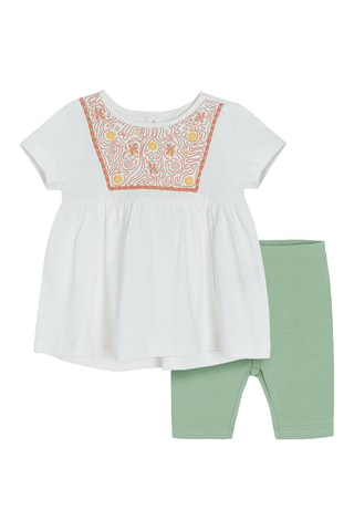 Robe et panty Blanc et kaki