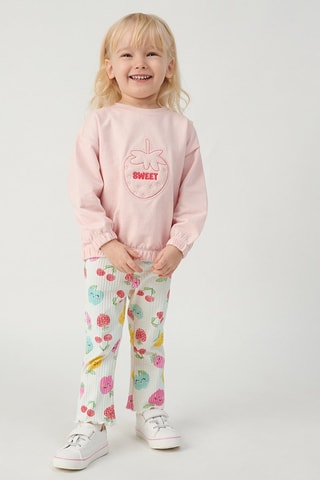 Sweat et pantalon - Ecru et rose