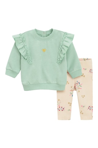 Sweat et legging - Vert et beige
