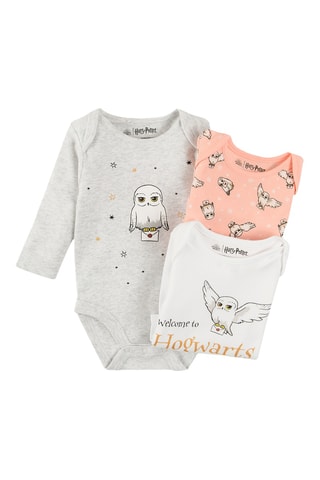 3 bodys Harry Potter - Rose et blanc