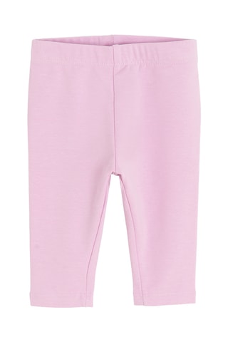 2 leggings - Rose et écru
