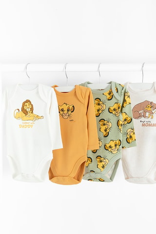4 bodys Le Roi Lion Disney - Blanc et vert