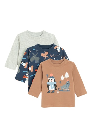 3 t-shirts - Gris et bleu