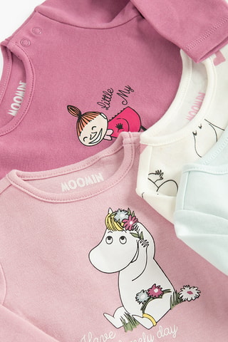 4 bodys Les Moumines - Rose et blanc