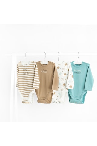 4 bodys - Beige et bleu