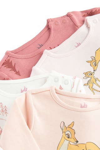 4 bodys Bambi Disney - Rose et blanc