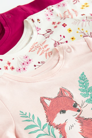 3 t-shirts - Rose et blanc