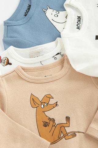 4 bodys Moomin - Bleu et blanc
