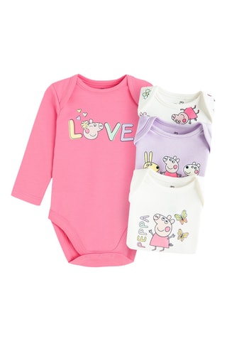 4 bodys Peppa Pig - Rose et blanc