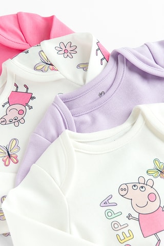 4 bodys Peppa Pig - Rose et blanc