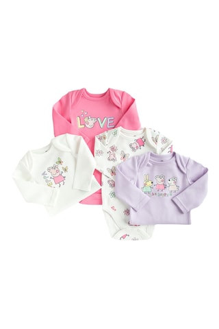 4 bodys Peppa Pig - Rose et blanc