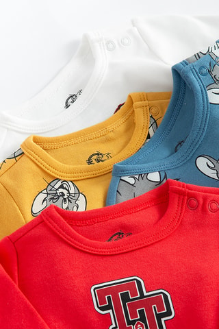 4 bodys Tom Tom et Jerry - Bleu et blanc