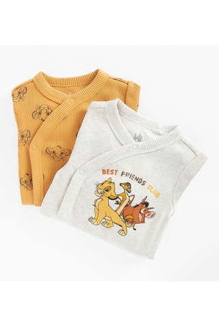 2 bodys Le Roi Lion Disney - Ecru et moutarde