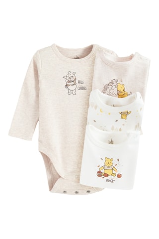 4 bodys Winnie l'Ourson Disney - Beige et blanc