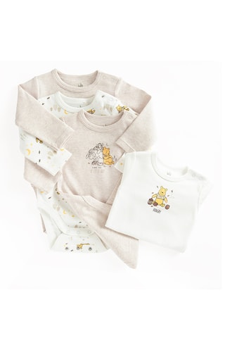 4 bodys Winnie l'Ourson Disney - Beige et blanc