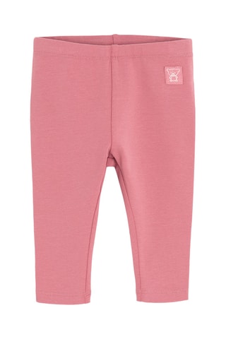 2 leggings - Rose et beige