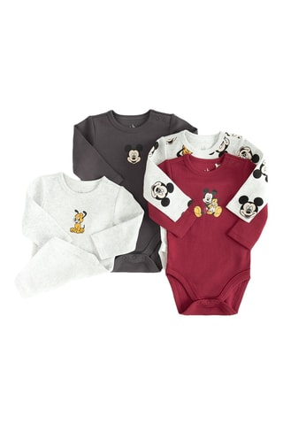 4 bodys Mickey et Pluto Disney - Gris et bordeaux