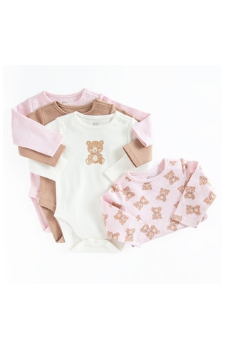 4 bodys - Rose et blanc