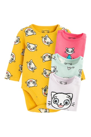 4 bodys Kicia Kocia - Jaune et rose