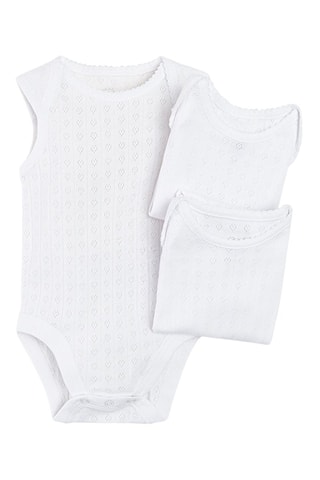 3 bodys en coton biologique Blanc