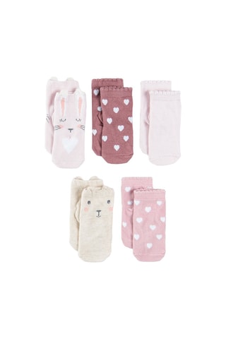 5 paires de chaussettes Nude, rose et vieux rose