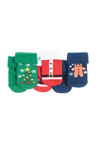 3 paires de chaussettes Vert et rouge