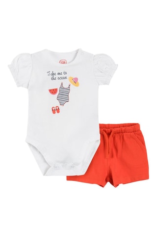 Body et short Blanc et rouge