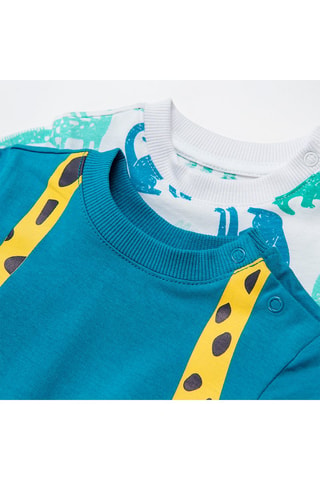 2 t-shirts Bleu canard et blanc