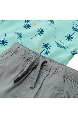 T-shirt et short Turquoise et gris
