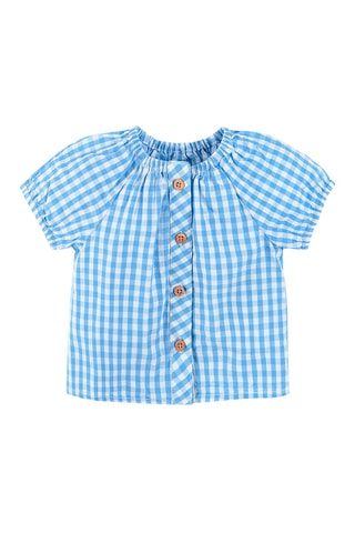 Chemisier et short Bleu clair et blanc