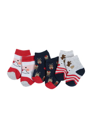 3 paires de chaussettes Rouge et bleu marine