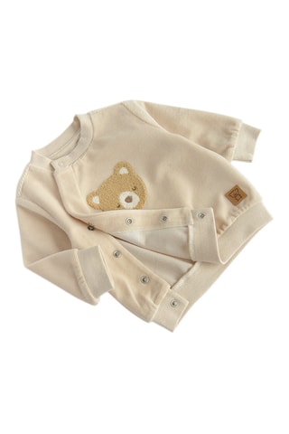 Sweat en velours - Beige
