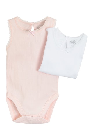 2 bodys en coton biologique Nude et blanc