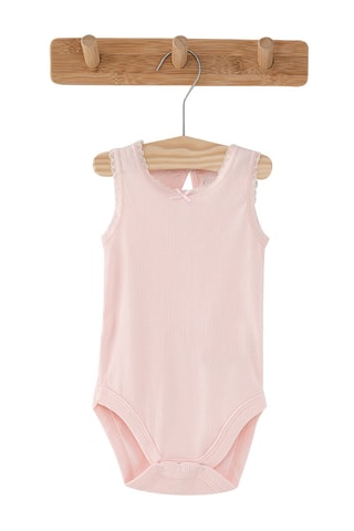 2 bodys en coton biologique Nude et blanc