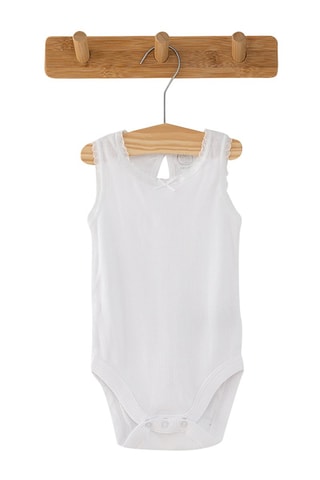 2 bodys en coton biologique Nude et blanc