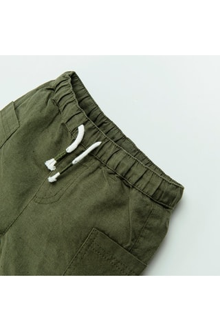 Short en lin Vert olive