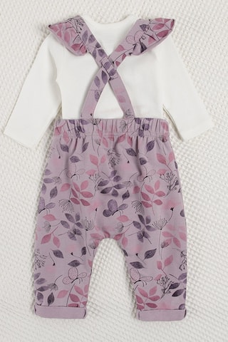 Body et salopette en coton biologique Blanc et violet