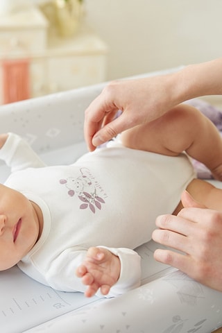 Body et salopette en coton biologique Blanc et violet